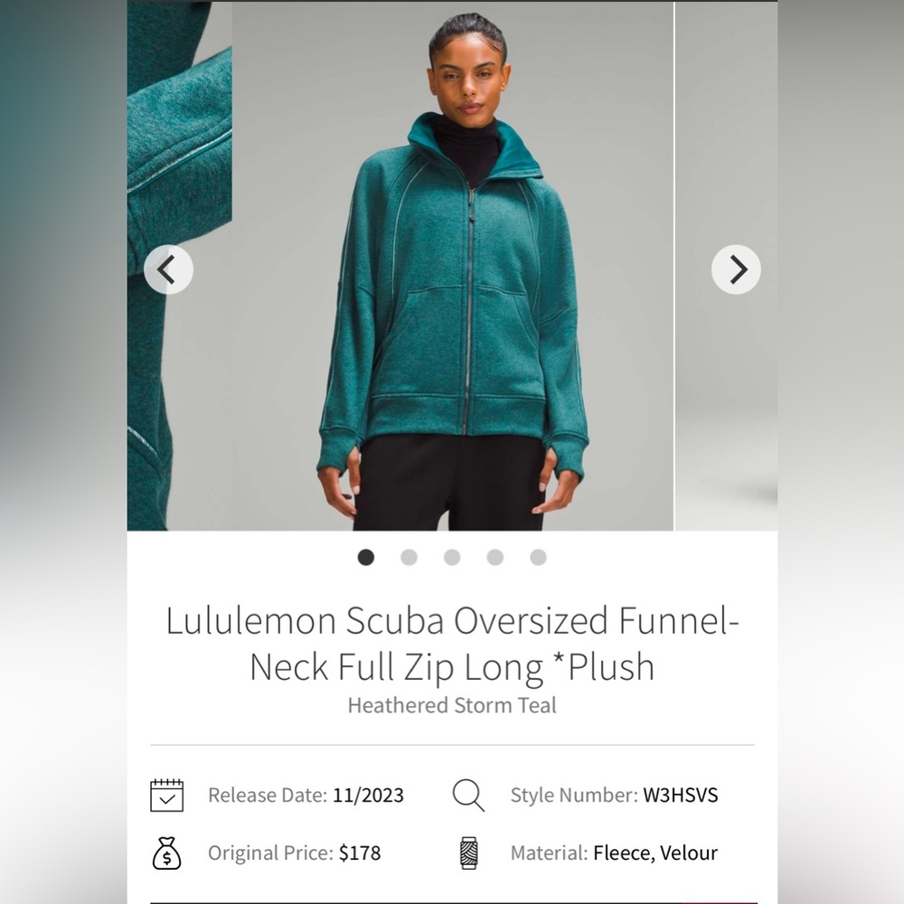 Lululemon Athletica Teal Zip-Up Hoodie